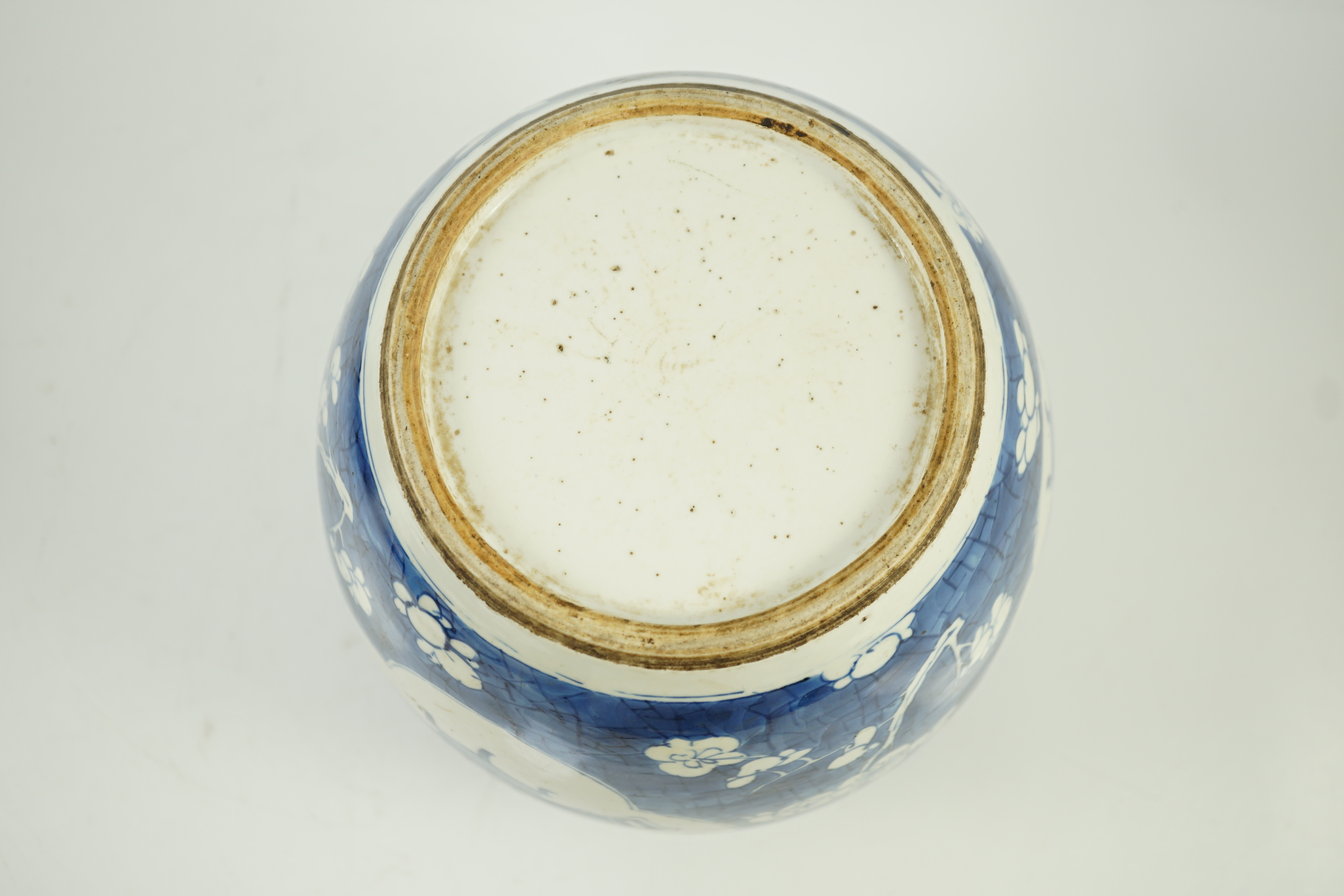 A Chinese blue and white ‘Antiques’ ovoid jar, Kangxi period